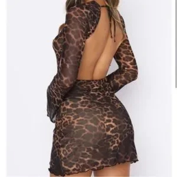 White Fox Cheetah Print Dress - Picture 2 of 7